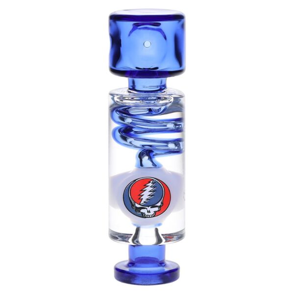 Grateful Dead x Pulsar Steal Your Face Glycerin Spiral Geometric Glass Hand Pipe - 5.25" - Image 3