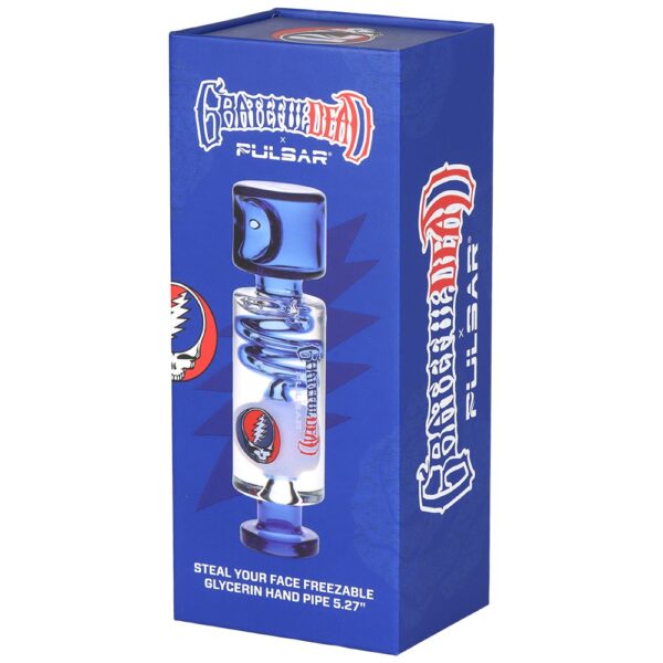Grateful Dead x Pulsar Steal Your Face Glycerin Spiral Geometric Glass Hand Pipe - 5.25" - Image 5