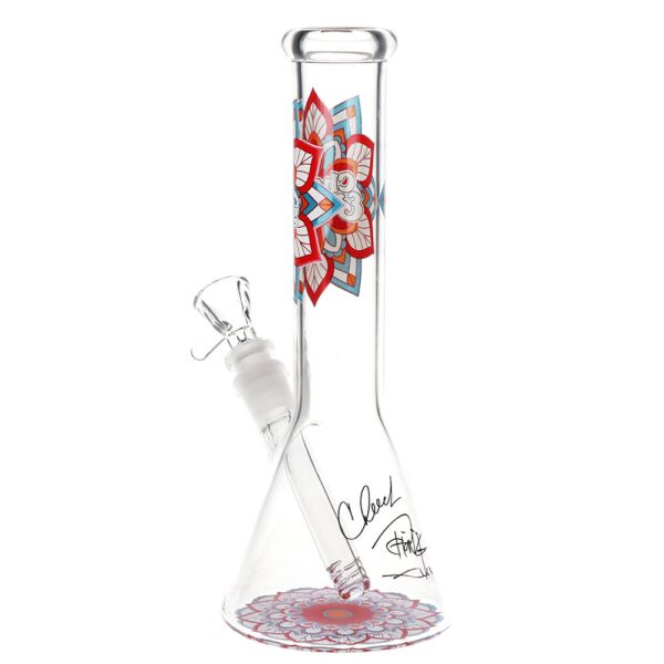 Cheech & Chong Glass Mandala Glow Glass Beaker Water Pipe - 10" / 14mm F - Image 3
