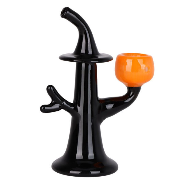 Tree Witch w/ Jack-o-lantern Glass Hand Pipe - 5.5" - Image 2