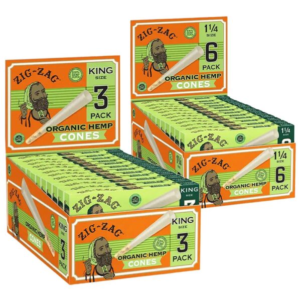 Zig Zag Organic Hemp Cones | 24pk Display - Image 3