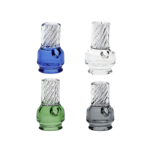 Pulsar Vortex Glass Mouthpiece Attachement for Puffco Pivot w/ Display Stand - Colors Vary - Image 3