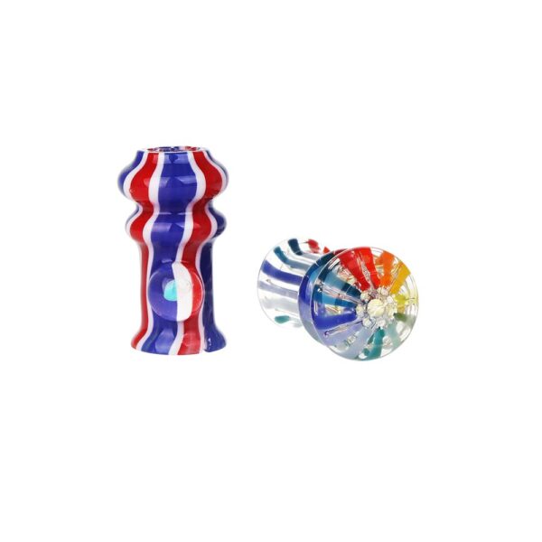Pulsar Rainbow w/ Opal Glass Mouthpiece Attachment for Puffco Pivot w/ Display Stand - Colors Vary - Image 3