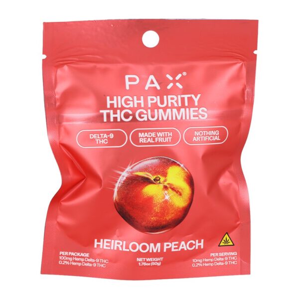 PAX High Purity D9 THC Gummies | 100mg | 10pc Pack - Image 2