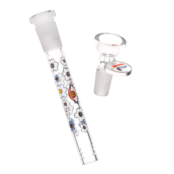 Pulsar Design Series Straight Tube Glass Water Pipe - Flower Vision / 12" / 14mm F - Image 4