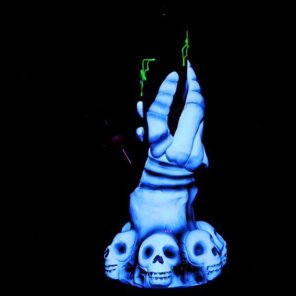Skelly Grip w/ Bats Straight Tube Glass Water Pipe - 9" / 14mm F - Image 3