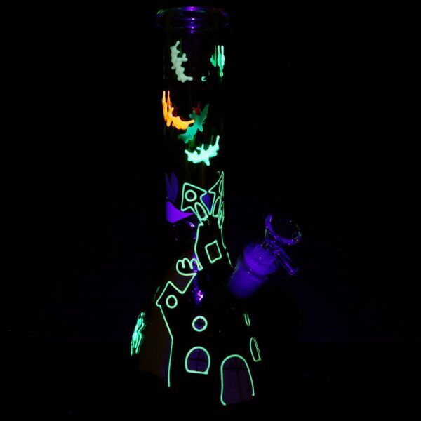 Haunted House Beaker Glass Water Pipe - 10" / 14mm F - Image 3