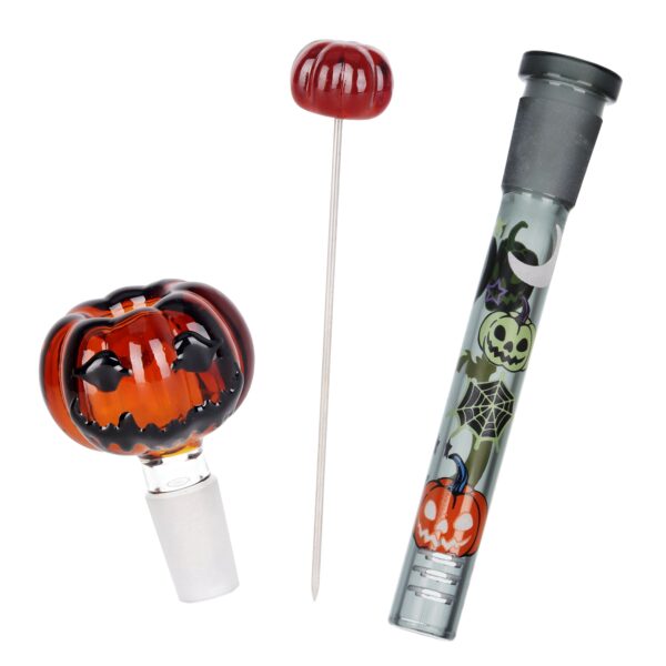 Pulsar Halloween Party Herb Pipe Glow Duo- 10" / 14mm F - Image 4