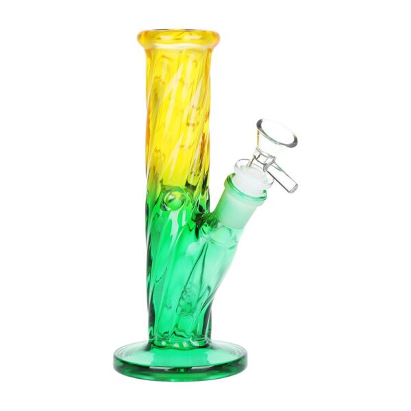 SeshGear Twist Ombre Straight Tube Glass Water Pipe | 7.75" | 14mm F - Image 2