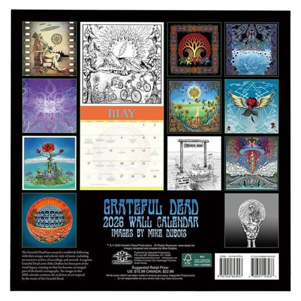 Grateful Dead 2026 Wall Calendar - 12" x 12" - Image 2
