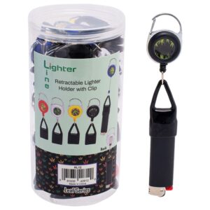 Lighter Line Retractable Lighter Holder w/ Clip - Leaf Series | 30ct Jar