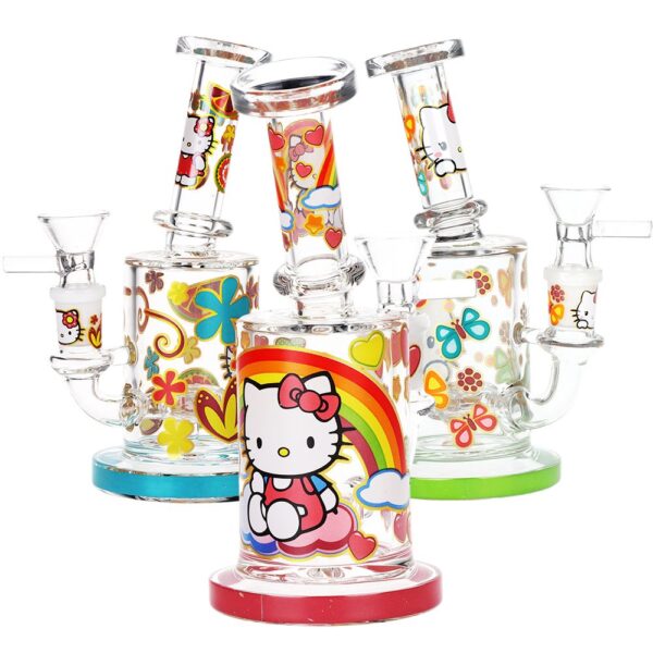 Salutations Kitty Glass Water Pipe | 6.25" | 14mm F - Image 4