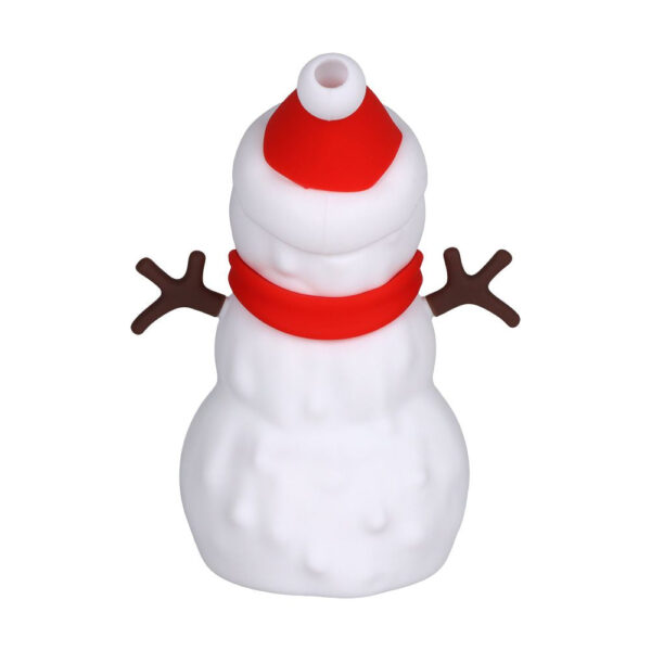 Snappy Snowman Silicone Water Pipe w/ Glass Bowl - 5.25" / 14mm F - Image 2