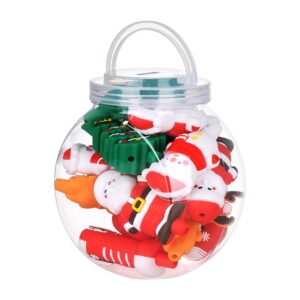 Christmas Themed Silicone Hand Pipe  -  4" / Styles Vary | 15ct Fishbowl