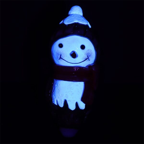 Snowman Enamel Resin Sculpted Glass Spoon Pipe - 6.25" - Image 2