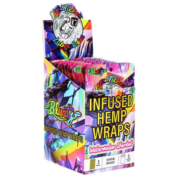 Lift Ticket Terpene Infused Hemp Wrap + Glass Tip Bluntz Rolling Kit | 3pc | 10pk Display - Image 9