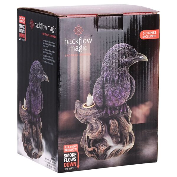 Quoth the Raven Back Flow Polyresin Incense Burner - 6.75" x 5.25" - Image 3