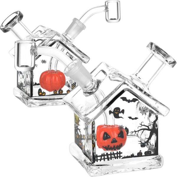 Halloween House Glass Dab Rig - 4.5" / 14mm F - Image 2