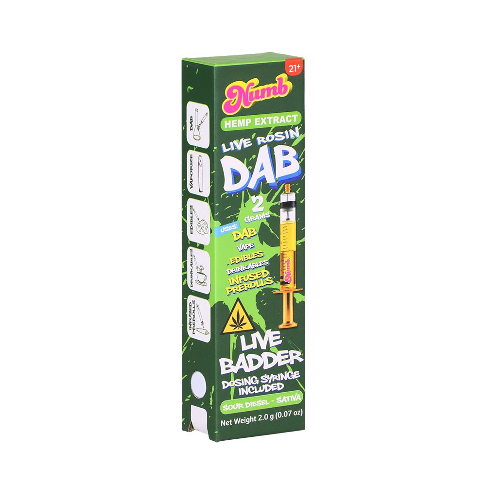 Numb THCA Live Rosin Badder Glass Syringe | 2g | 5ct Display - Image 6