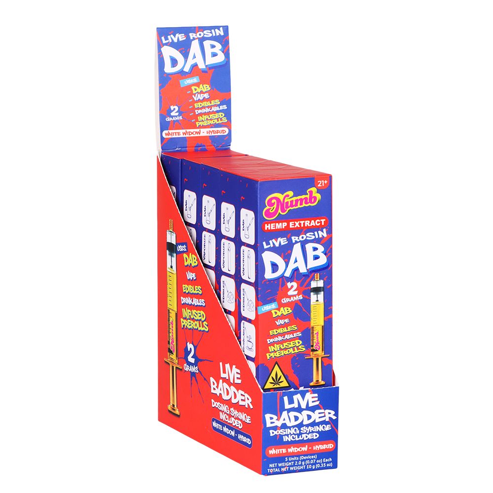 Numb THCA Live Rosin Badder Glass Syringe | 2g | 5ct Display - Image 3