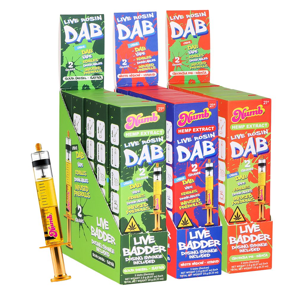 Numb THCA Live Rosin Badder Glass Syringe | 2g | 5ct Display - Image 4