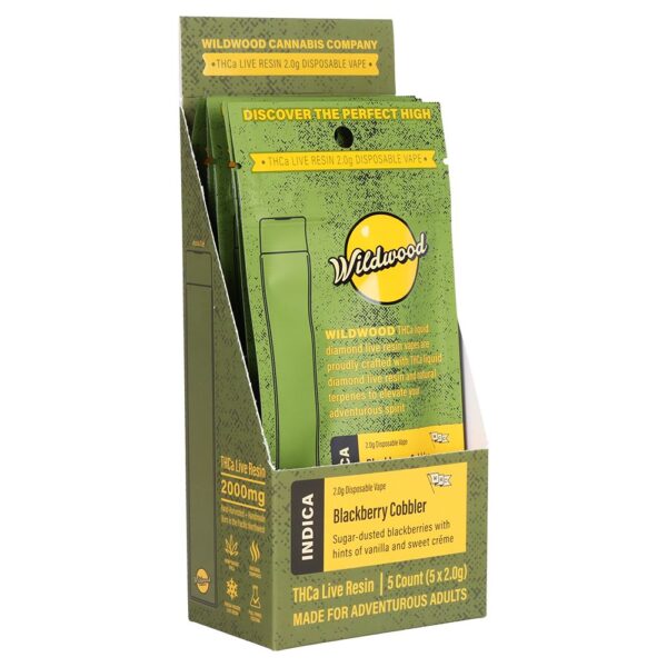 Wildwood Dispensary Grade Live Resin THCA Disposable | 2g | 5ct Display - Image 2