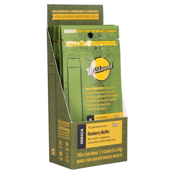 Wildwood Dispensary Grade Live Resin THCA Disposable | 2g | 5ct Display - Image 3