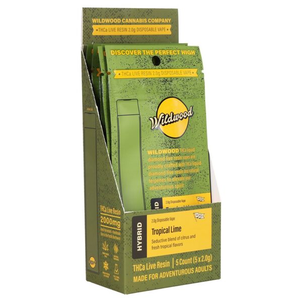 Wildwood Dispensary Grade Live Resin THCA Disposable | 2g | 5ct Display - Image 6
