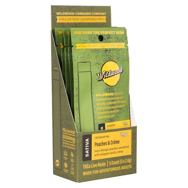 Wildwood Dispensary Grade Live Resin THCA Disposable | 2g | 5ct Display - Image 7