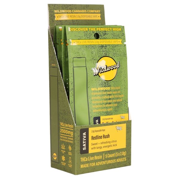 Wildwood Dispensary Grade Live Resin THCA Disposable | 2g | 5ct Display - Image 8