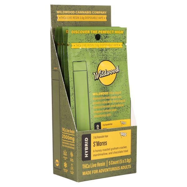 Wildwood Dispensary Grade Live Resin THCA Disposable | 2g | 5ct Display - Image 9