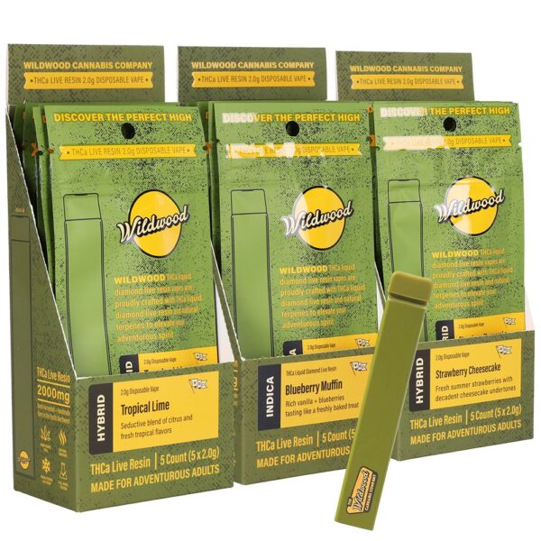 Wildwood Dispensary Grade Live Resin THCA Disposable | 2g | 5ct Display - Image 12