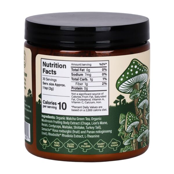 Melting Forest Adaptogenic Mushroom Matcha - 2.5oz Jar - Image 2