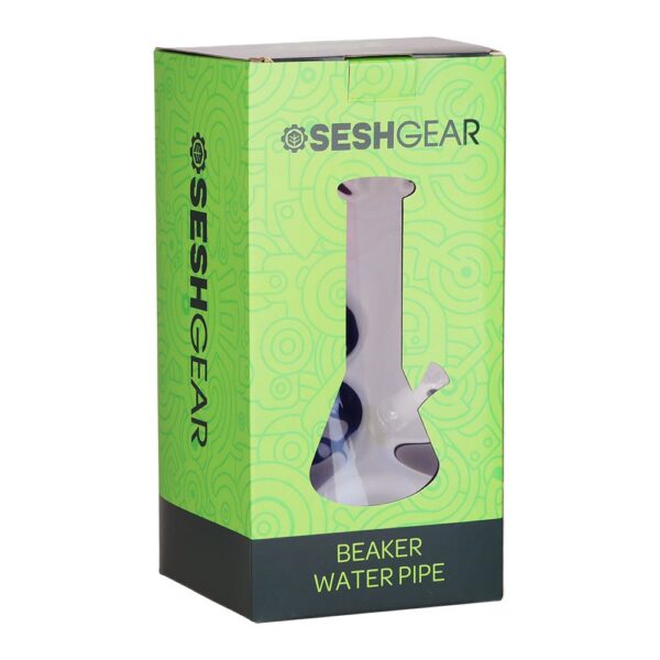 SeshGear Boxed Ombre Beaker Glass Water Pipe - 10" / 14mm F / Colors Vary - Image 3