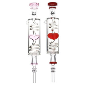 Pulsar Cool Down My Heart Glycerin Glass Dab Straw - 9.5" / Assorted Colors | 2pc Set