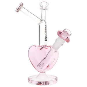 Pulsar Double Kiss Heart Glass Water Pipe - 11" / 14mm F