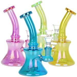 Dogg Lbs Everyday Electroplated Glass Water Pipe - 6.75" / 14mm F / Colors Vary