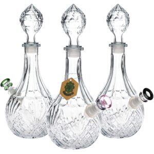 SeshGear Vintage Decanter Style Glass Water Pipe - 12.5" / 14mm F / Water Drop / Colors Vary