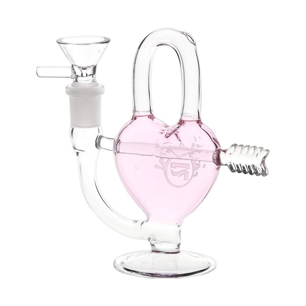 Pulsar Arrow Heart Glass Water Pipe - 5" / 14mm F - Image 2