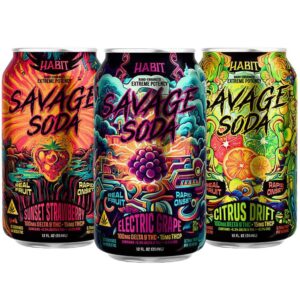 Habit D9 + THCP Savage Soda | 12oz | 100mg D9 + 15mg THCP | 6ct Pack
