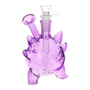 Purple Pocket Monster Glass Water Pipe - 5.75" / 14mm F / "Ghost Type"