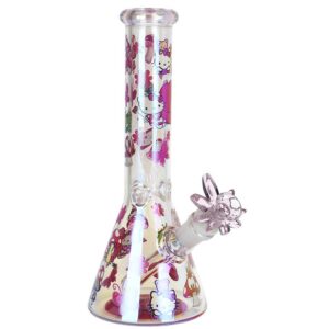 Party Kitty Electroplated Beaker Glass Water Pipe - 9.75" / 14mm F