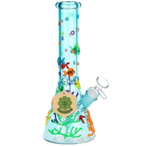 SeshGear Coral Reefer G.I.T.D Beaker Glass Water Pipe - 10" / 14mm F