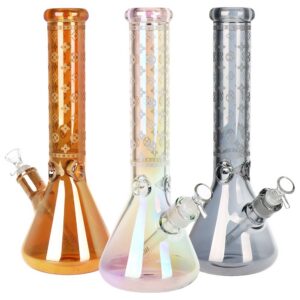 High Class Fashion Beaker Glass Water Pipe - 14" / 14mm F / Colors Vary