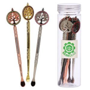 SeshGear Tree of Life Metal Dab Tool - 4.5" / Assorted Colors | 10CT JAR